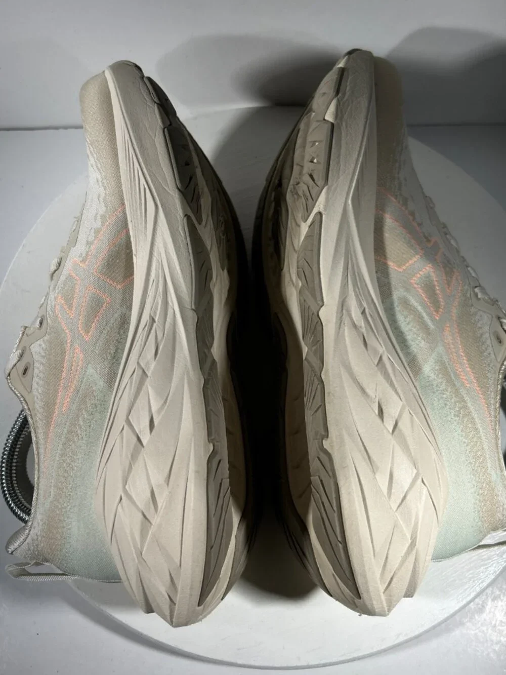Asics Novablast 4 Womens Running Shoes Size 9 Beige Walking Sneakers USED TWICE